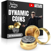 Dynamic Half Dollar Coins Trick for Teens Adults | Brass construction with a half dollar coin included. Comes with a learning video to help magicians master the routine.