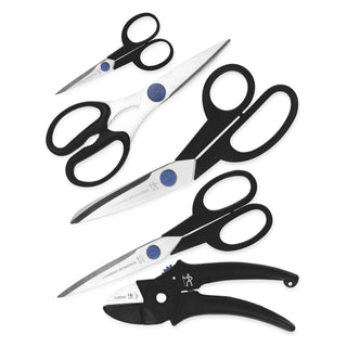 5-pc Household Scissor Set by HENCKELS – 4-inch to 8-inch (set of 5), Stainless steel; polypropylene handle, Black/Stainless Steel, Model Hen-9082