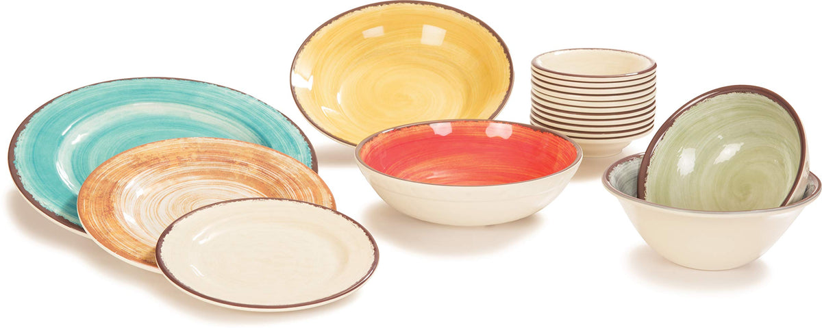 Mingle Resuable Plastic Plate Dinner Plate with Pottery Style for Home and Restaurant by Carlisle FoodService Products – Dinner Plate11 Inches, 0.49732 ounces, Melamine, Aqua