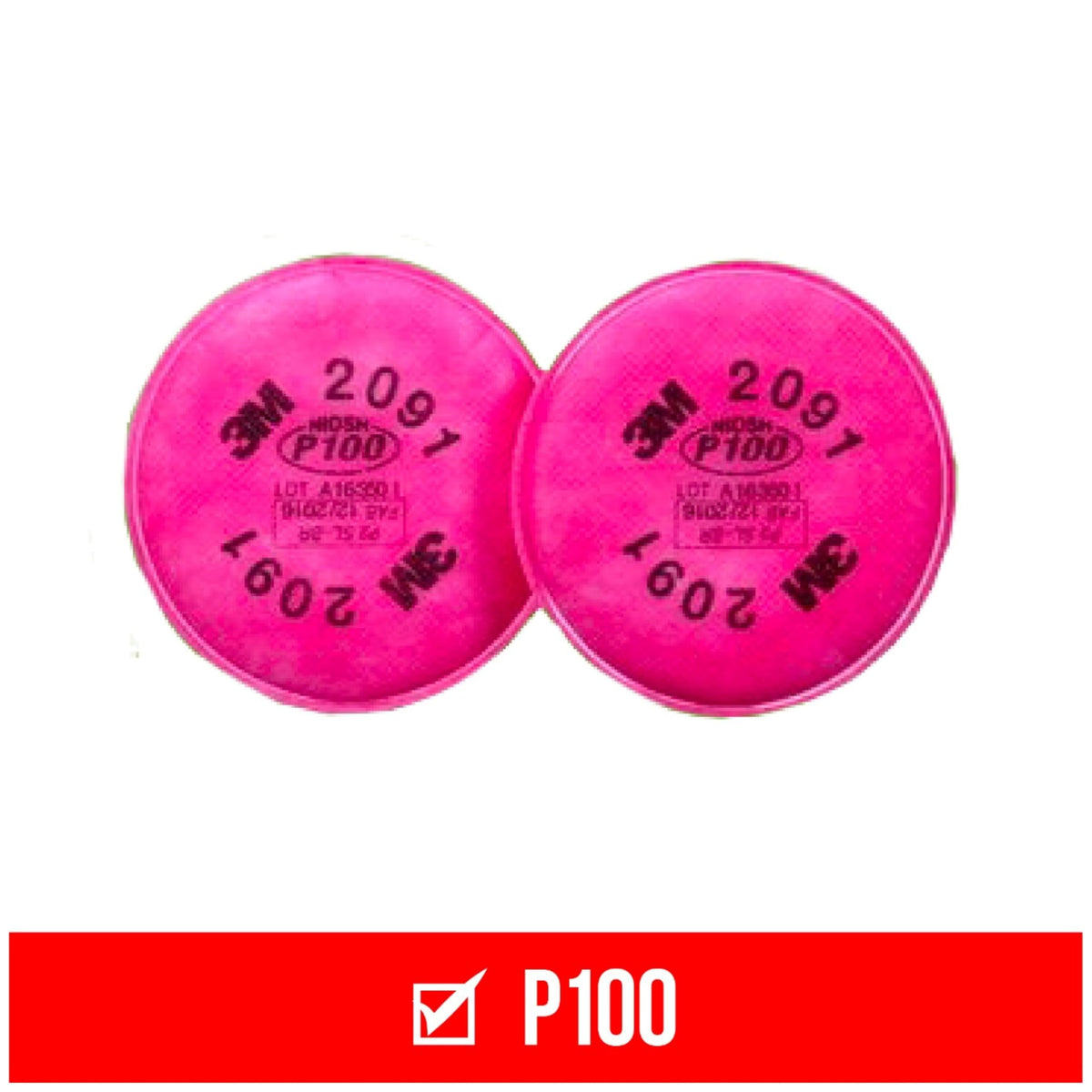 particulate filters P100 #2091/ by 3M – One Size, Activated Carbon, Pink, Model FBA_51131070009