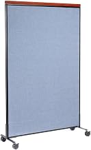 Global Industrial 48-1/4"W x 76-1/2"H Mobile Deluxe Office Partition Panel, Blue