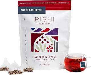 Rishi Tea Elderberry Healer Organic Herbal Tea Bags, Caffeine Free, 30ct