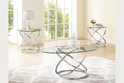 28" Sturdy Metal Coffee Table, Round Coffee Table with Contemporary Finish, Mesa De Centro para Sala with Stable Build for Modern Lounge Areas, Chrome