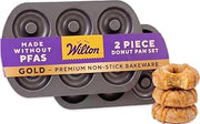 Wilton Gold Non-Stick Donut Pan Set, Made Without PFAS, 2-Piece