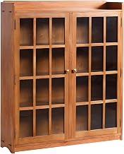 Starlight Canyon Home Solid Wood Bookcase with Glass Doors, Mission Style Oak Bookshelf with Storage, Tall Barrister Cabinet Bookcase, Michael's Cherry