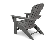 Nautical 5-Piece Curveback Adirondack Chair Conversation Set with Fire Pit Table by Polywood – Onesize, High Density Polyethylene, Pacific Blue / White, Model PWS409-1-10347