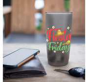 Fiesta Friday Stainless Steel Insulated Tumbler by Great Fiesta Friday Apparel – 20 Ounces, 20 fluid_ounces, Stainless Steel, Brushed Steel, Model P8K073EGW1TUSbrushed_steel