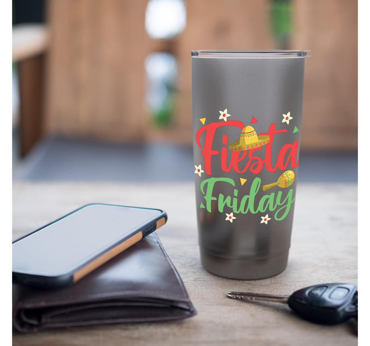 Fiesta Friday Stainless Steel Insulated Tumbler by Great Fiesta Friday Apparel – 20 Ounces, 20 fluid_ounces, Stainless Steel, Brushed Steel, Model P8K073EGW1TUSbrushed_steel