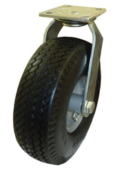 10" Swivel Caster with Flat Free Tire by Marathon – 4.10/3.50-4", steel, Gray, Model 00302