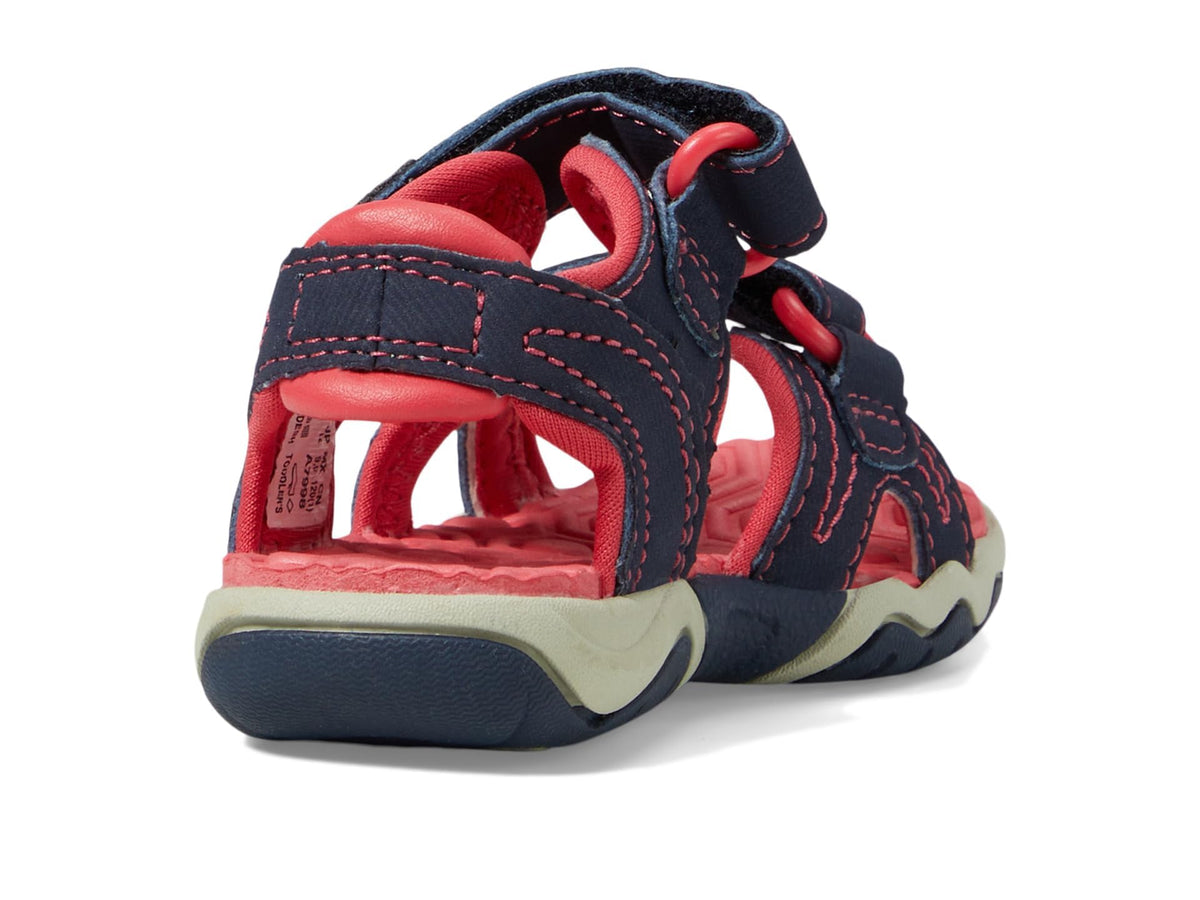 unisex child Adventure Seeker 2-strap - T K Sandal by Timberland – 4 Toddler, Synthetic Leather, Navy With Pink, Model TB0A1JZL_ZL0
