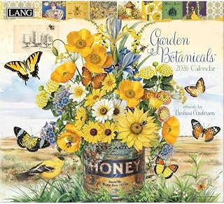 Lang, Garden Botanicals 2026 Wall Calendar by Barbara Anderson, 13.4'' X 12'', 12-Month Calendar with Stapled Binding