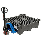 Spill Containment Sump with Wire Deck by Global Industrial – 50.5"L x 50.5"W x 15.88"H, Polyethylene, Black, Model 298441