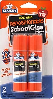 Elmer's Repositionable Washable School Glue Stick, 0.53 Ounce, 2 Count