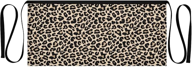 Kitchen Apron Leopard Print | Unisex Server Apron with 3 Pockets, Adjustable for Waiters, Gardeners, Kitchen, BBQ, Painting and Restaurant Work