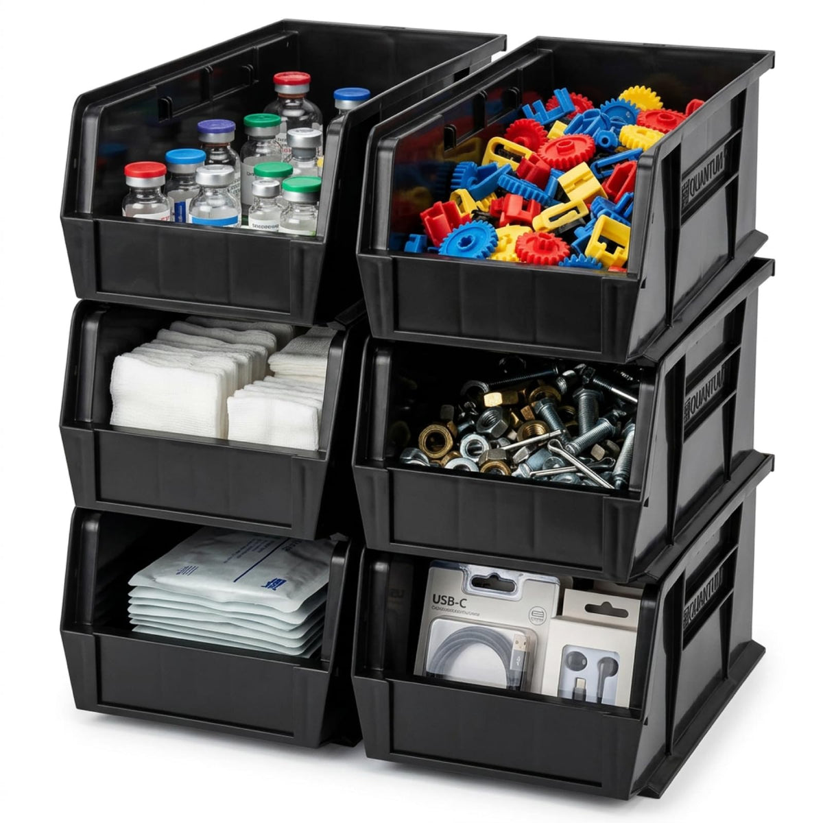 QUANTUM STORAGE SYSTEMS Black / 18" L x 6" W x 5" H / Ultra Stack & Hang Shelf Baskets