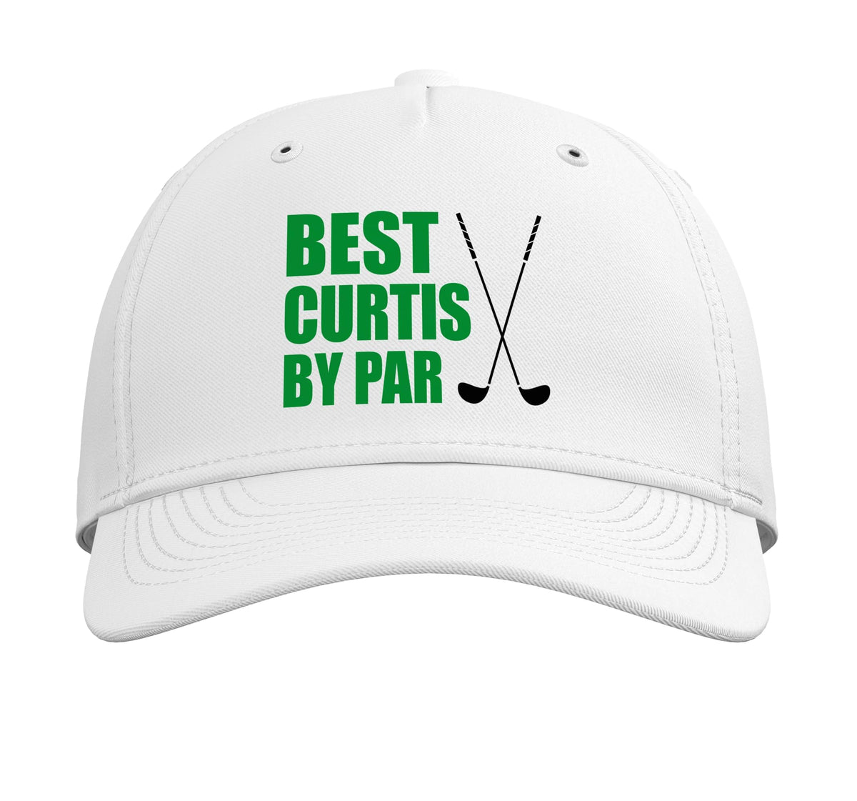 Best Curtis By Par Golfer Name Pun Adjustable Printed Baseball Hat by Curtis Golfer Design – Cotton, White