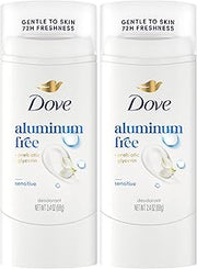 Dove Deodorant Stick Sensitive for 72 Hour Odor Protection Aluminum Free 2.4 oz (Pack of 2)