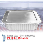 8x8 Foil Pans with Lids (20 Pack) 8 Inch Square Aluminum Pans with Covers -Disposable Food Containers Great for Baking Cake by Stock Your Home – 20 Pack, 2.1 liters, Aluminum
