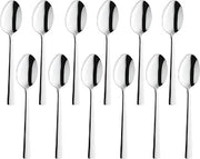 Amefa Bliss Dessert Spoons, 18/0 Stainless Steel, Mirrored Finish, 7.4 Inch, Set of 12