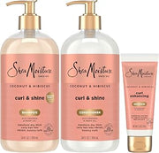 Shea Moisture SheaMoisture Shampoo, Conditioner, Curl & Shine + Curl Enhancing Smoothie | Coconut & Hibiscus, Anti-Frizz Hair Products for Curly Hair | Silk Protein, Neem Oil & Shea Butter for Healthy, Bouncy Curls