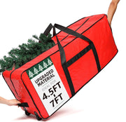 Homest Artificial Tree Storage Bag, 4.5-7 Foot Capacity, Red with Wheels