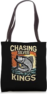 Retro Chasing Silver Kings Tarpon Fishing Tote Bag