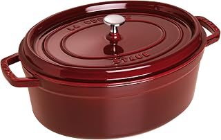 STAUB La Cocotte Oval 40500-233 Pico Cocotte Oval Grenadine Red, 9.1 inches (23 cm), Both Hands, Enameled Pot, Induction Compatible