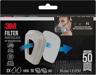 3M Particulate filter 5935 for protection P3 for series 6000 E 6500, 1PR/PK and filter holder PR 501