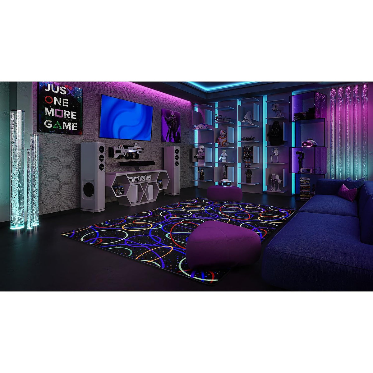 Fluorescent Looped 4' x 6' Area Rug by Joy Carpets – 4' x 6' (Rectangular), Nylon, Fluorescent, Model 450N