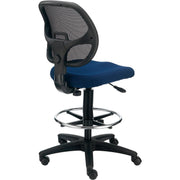 Armless Mesh Drafting Stool by Global Industrial – Plastic, Blue, Model A2813TMIX-BL
