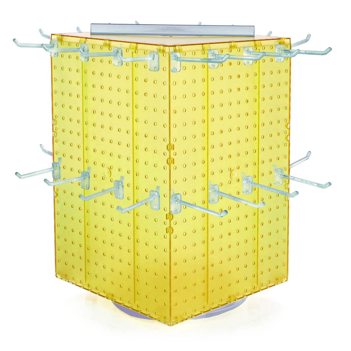 Azar Displays Pegboard + Hooks / Yellow / 14 inches (W) x 14 inches (D) x 21 inches (H) Display Racks