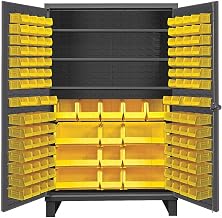 Durham Extra Heavy Duty Welded 12 Gauge Steel Cabinet with 134 Bins, HDC48-134-3S95, 1200 lbs Shelf Capacity, 24" Length x 48" Width x 78" Height, 3 Shelves