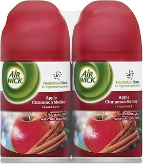 Air Wick Freshmatic Automatic Spray Air Freshener, Apple Cinnamon Medley Scent, Twin Refills, 6.17 Ounce (Pack of 3)