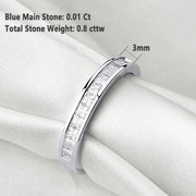 Princess Wedding Bands for Women Channel Half Eternity by Newshe Jewellery – 9, Gemstone, Princess Cut Cubic Zirconia, Model BR0757_BAND_9-JP