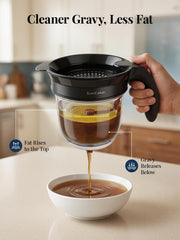 SimCoker Gravy Separator, Bottom Release Design, 4 Cup Black