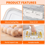 MesRosa Deviled Egg Carrier with Lid, 24 Egg Capacity, 2 Pack White