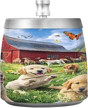 Golden Retriever Puppies Splash Ashtray with Lid, Outdoor Ashtrays for Patio