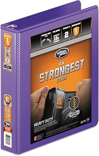 Wilson Jones Heavy Duty Round Ring View Binder with Extra Durable Hinge, 1.5 Inch, Customizable, Purple (W363-34-267)