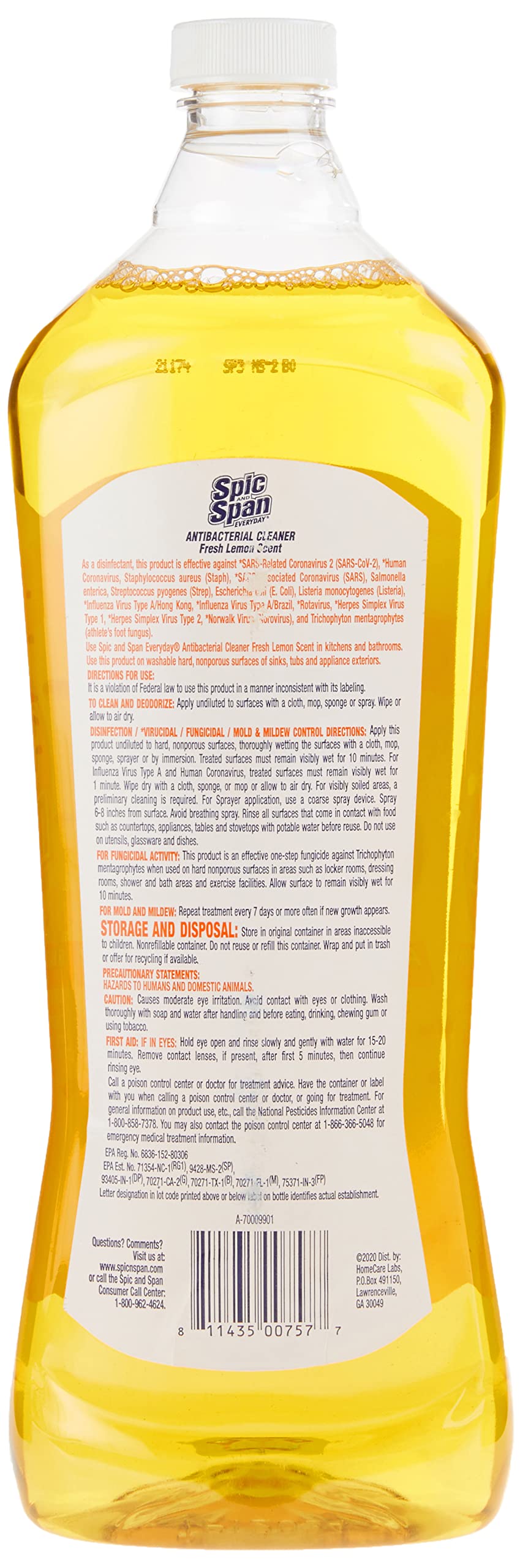 Lemon Antibacterial Pourable by Spic And Span – 34 Fl Oz (Pack of 1), Model sample_sku_97448