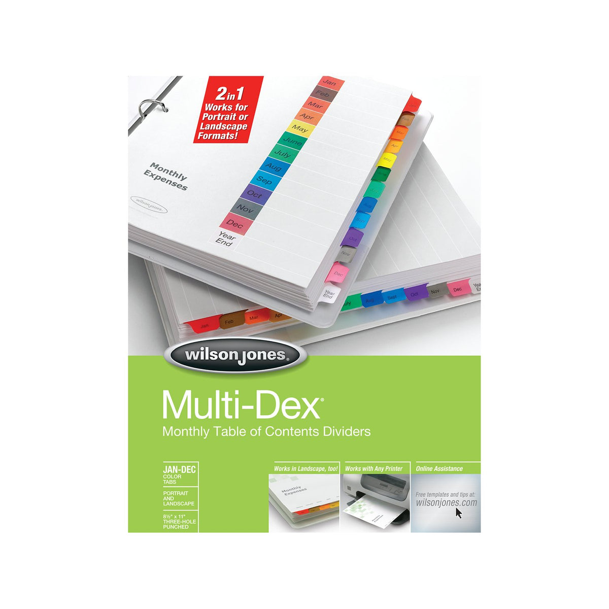 MultiDex Dividers by Wilson Jones – Paper, Multi-color, Model W90303B