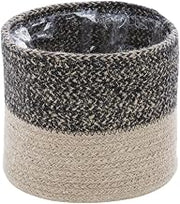 Natural Black Jute Basket - 6 1/4"Dia x 6 3/4"H