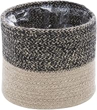 Natural Black Jute Basket - 6 1/4"Dia x 6 3/4"H