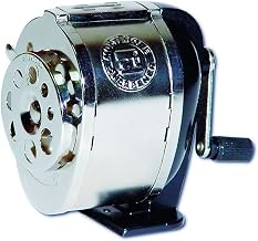 Charles Leonard Mountable Heavy Duty Steel Pencil Sharpener with Multi Size Pencil Holes (8 Sizes), Silver (89508)