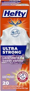 Hefty Ultra Strong Tall Kitchen Trash Bags, Lavender & Sweet Vanilla Scent, 13 Gallon, 20 Count