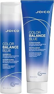 Joico Color Balance Blue Shampoo and Conditioner | For Lightened Brown Hair | Eliminate Brassy Orange Tones | Boost Color Vibrancy & Shine | Protect Against Harmful UV Radiation