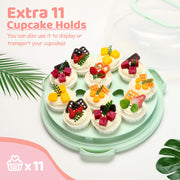 Ohuhu Cake Carrier with Lid, Holds 10 Inch Cakes, Green