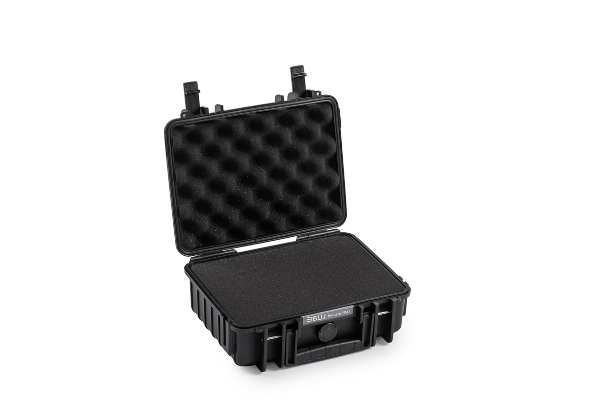 Type 1000 Outdoor Case with SI Foam by B&W International – Type 1000, 4.1 liters, Polypropylene (PP), Black, Model 1000/B/SI