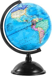 KISEER 8 Inch World Globe with Stand Rotating Earth Spinning Globe for Kids Geography Classroom Education or Decorations (Blue)