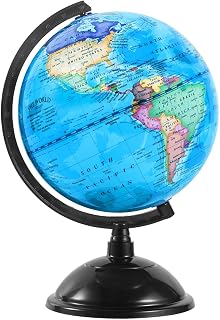 KISEER 8 Inch World Globe with Stand Rotating Earth Spinning Globe for Kids Geography Classroom Education or Decorations (Blue)
