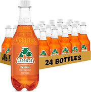 Jarritos Mexican Soda Soft Drinks, Mandarin (17.7 oz, 524ml) 24 Bottles - Made with Real Cane Sugar - 0g Fat - Made in Mexico - Natural Flavor Soda Pop - Party & BBQ Beverages